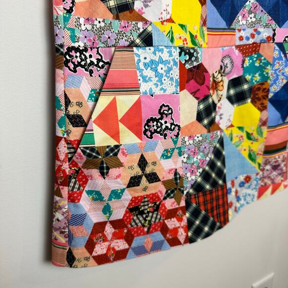 Desigual Patchwork Romper Dress Mini Johnson Hartig Pinafore Mosaic Small - Picture 5 of 9